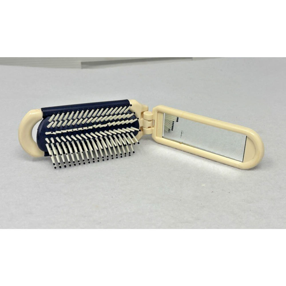 Vtg 80s Estee Lauder Foldable Travel Pop Up‎ Hair Brush with Mirror RARE